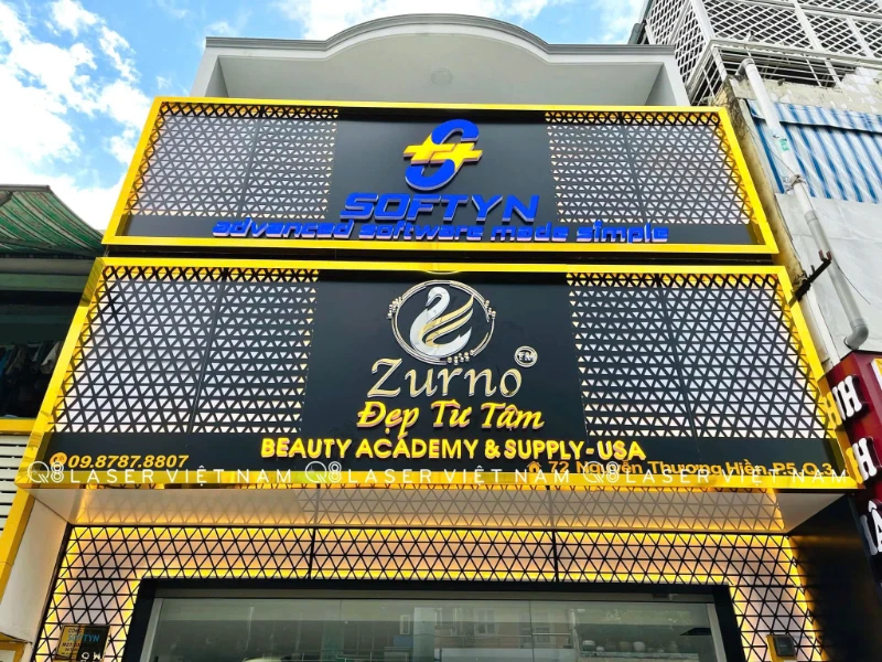 Thi công bảng hiệu mặt tiền Zurno Quảng Cáo Việt